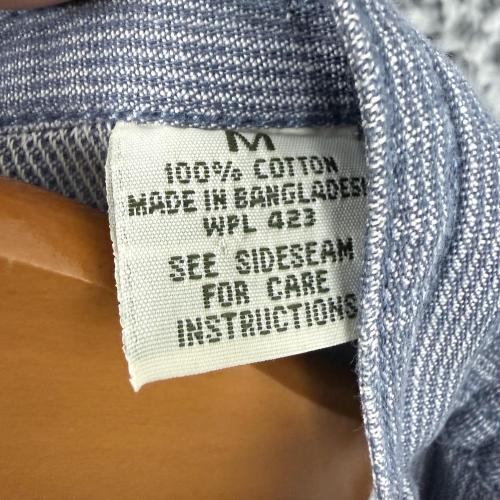 Vintage Levis Shirt Mens Medium Blue Grandpa Grandfather Band Collar Button Up - Picture 4 of 15